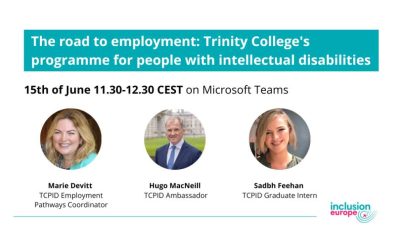 Online presentation – The road to employment: Trinity College’s programme for people with intellectual disabilities